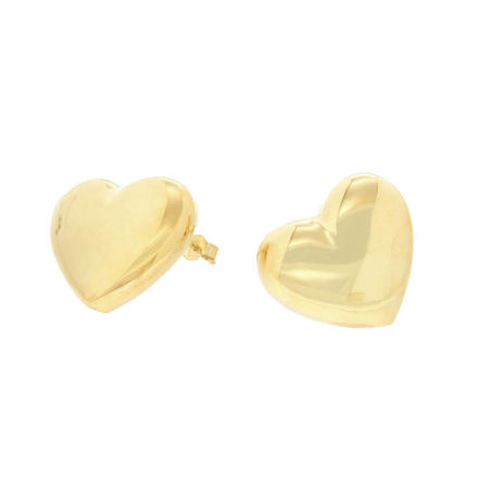 Forgylt sølv ørepynt hjerte 22x25mm