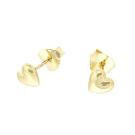 Forgylt sølv øredobber hjerte 6mm