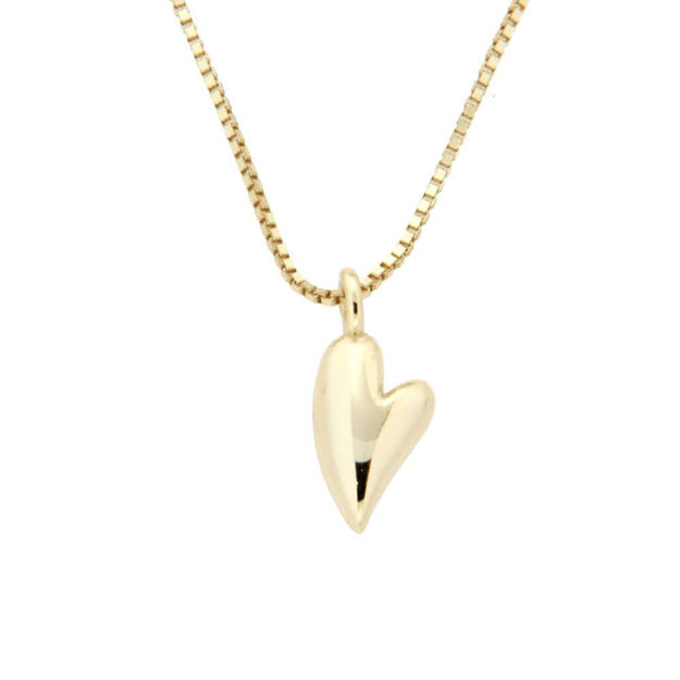 Forgylt sølv halssmykke CAIA hjerte 42+5cm