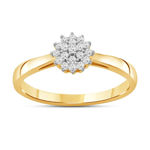 Gull ring rosett med diamanter totalt 0,22ct TW/SI