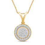 Gull rosett anheng med diamanter 0,10ct TW/SI