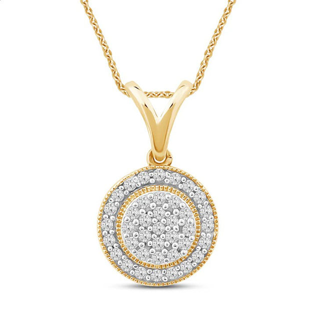 Gull rosett anheng med diamanter 0,10ct TW/SI