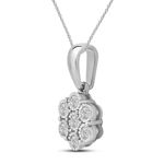 Hvitt gull rosett anheng med diamanter 0,10ct TW/SI