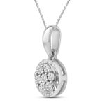 Hvitt gull rosett anheng med diamanter 0,08ct TW/SI