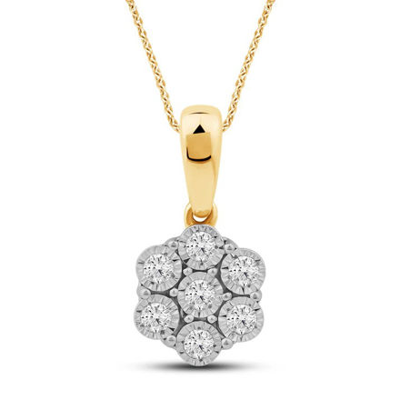 Gull rosett anheng med diamanter 0,10ct TW/SI