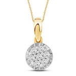 Gull rosett anheng med diamanter 0,08ct TW/SI