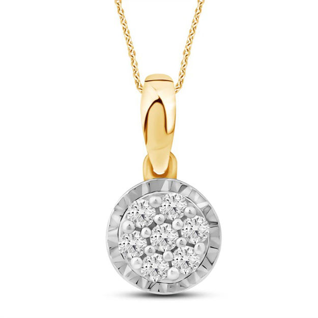 Gull rosett anheng med diamanter 0,08ct TW/SI