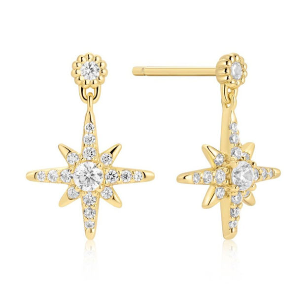 Ania Haie gold NOVA STAR stud earrings 11mm