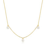 Ania Haie gold TRIPLE SHELL PEARL necklace