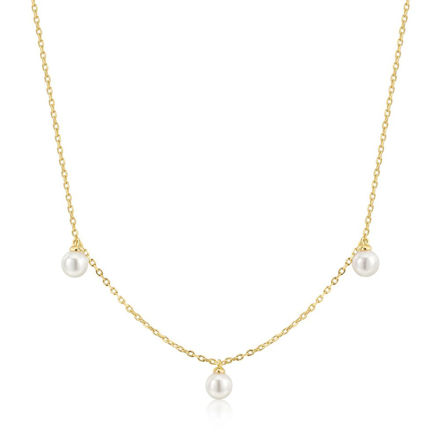 Ania Haie gold TRIPLE SHELL PEARL necklace