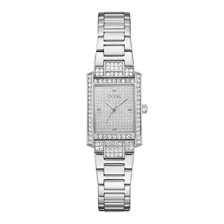 Guess Ladies Bejeweled stål 23mm 3atm  skive med blanke steiner og lenke