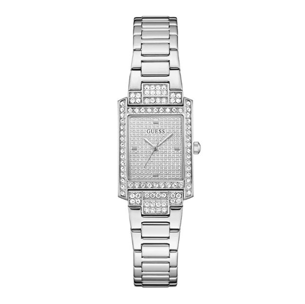 Guess Ladies Bejeweled stål 23mm 3atm  skive med blanke steiner og lenke