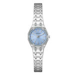 Guess Ladies Bejeweled stål 25mm 3atm  lysblå skive og lenke