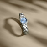 Guess Ladies Bejeweled stål 25mm 3atm  lysblå skive og lenke