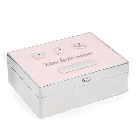 Mine første minner jente rosa forsølvet skrin