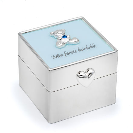 Min første hårlokk lysblå forsølvet