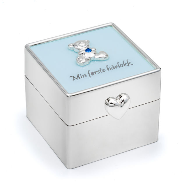 Min første hårlokk lysblå forsølvet