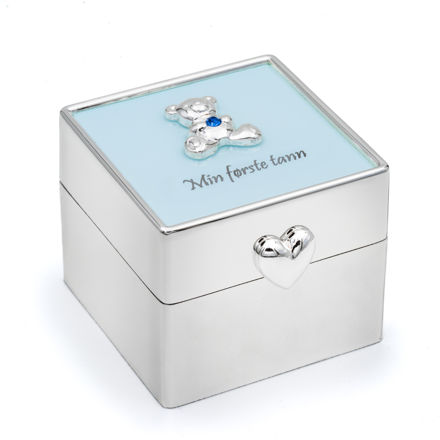 Min første tann lysblå forsølvet