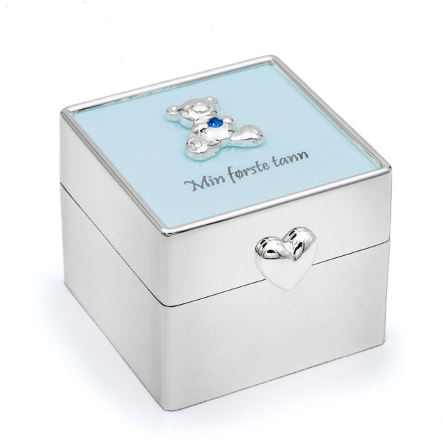 Min første tann lysblå forsølvet