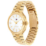 Tommy Hilfiger dameur gullfarget stål med hvit skive og lenke 36mm 3 atm