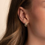 Liz double ring crystal pin ear g/clear