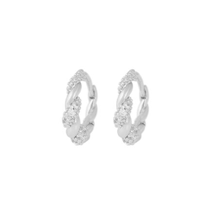 Twist crystal oval ear s/clear