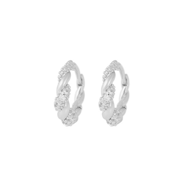 Twist crystal oval ear s/clear