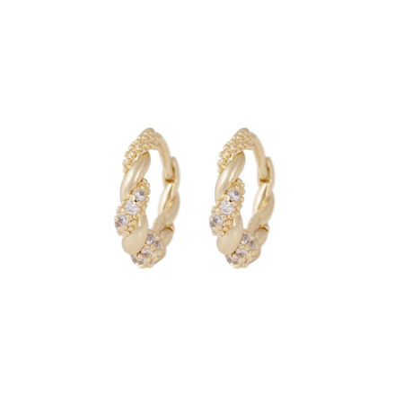 Twist crystal oval ear g/clear