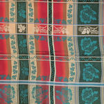 Eufemia silkeskjerf rød, gul & petrol