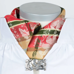 Gabriella silkeskjerf gult, rødt & grønt