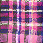 Estelle silkesjerf lilla, grønn & oransje