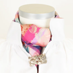 Gabriella silkeskjerf turkis, rosa & rødt