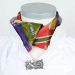 Gabriella silkeskjerf grønt, rødt & blått