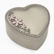 Smykkeskrin hjerte tinnfinnish rosa blomster 12,5cm