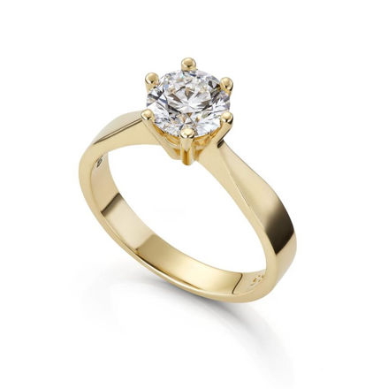 Gult gull ring Margrethe 1,00ct LAB diamant River VS