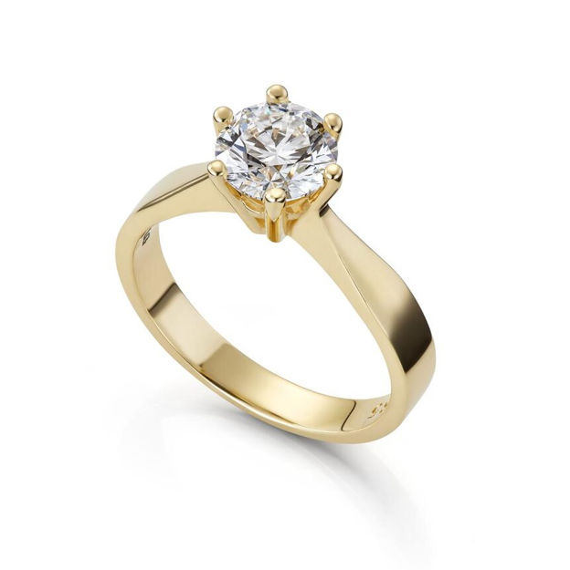 Gult gull ring Margrethe 1,00ct LAB diamant River VS