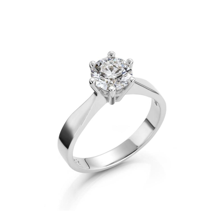 Hvitt gull ring Margrethe 1,00ct LAB diamant River VS