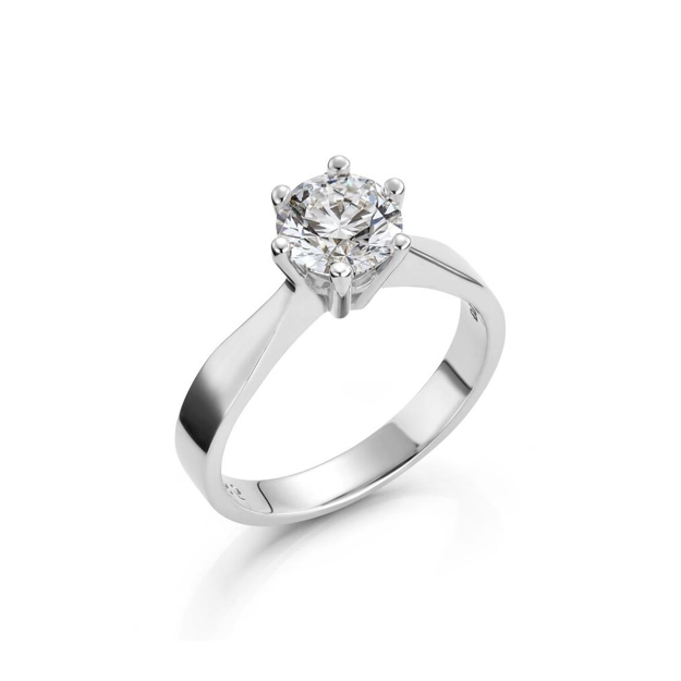Hvitt gull ring Margrethe 1,00ct LAB diamant River VS