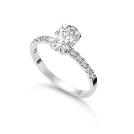 Hvitt gull ring Olivia 1,12ct - senter sten 1,01ct LAB diamant River VS