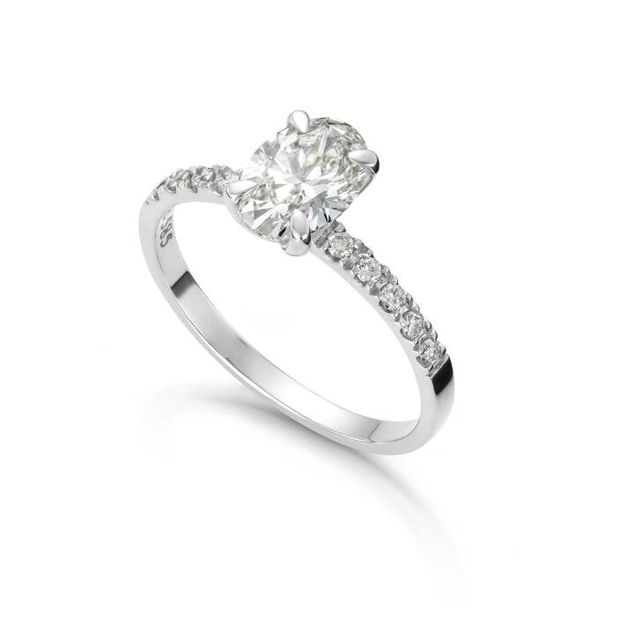 Hvitt gull ring Olivia 1,12ct - senter sten 1,01ct LAB diamant River VS