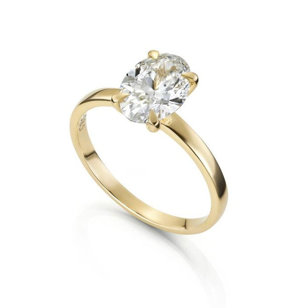 Gult gull ring Olivia 1,02ct LAB diamant River VS