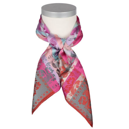 Gabriella silkeskjerf rosa, rød, grønn