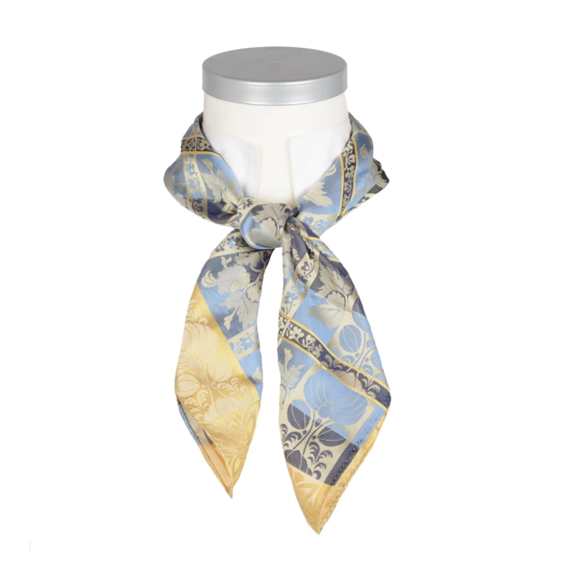 Mimmi silkeskjerf lysblå, gul