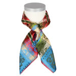 Gabriella silkeskjerf lysblå, gul, rød