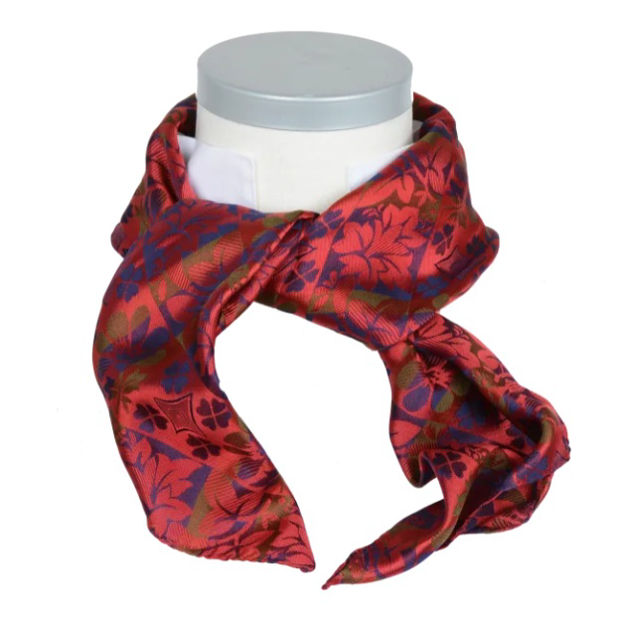 Kløvereng silkeskjerf rød & lilla