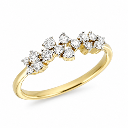 Gull ring med diamanter 0,31ct W/SI