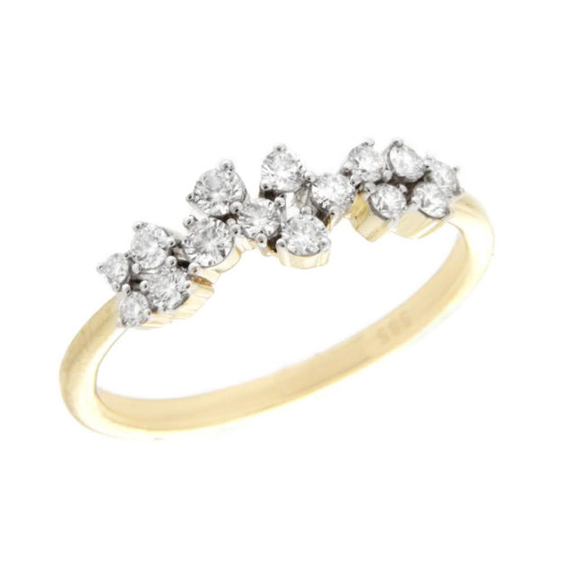 Gull ring med diamanter 0,31ct W/SI