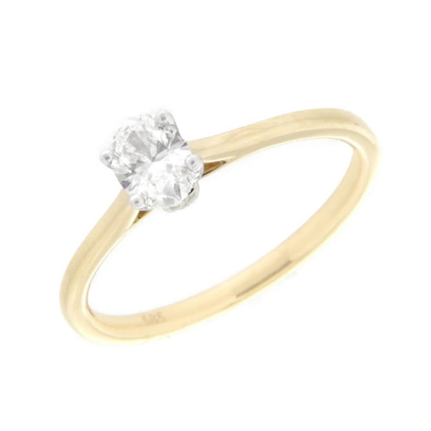 Gull ring oval diamant 0,31ct W/SI