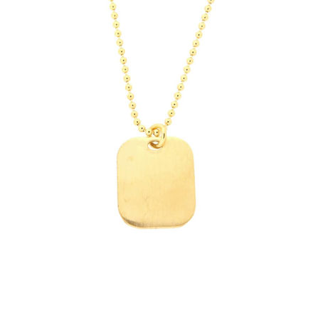 Forgylt sølv graveringsplate 15x18mm med kjede 50cm