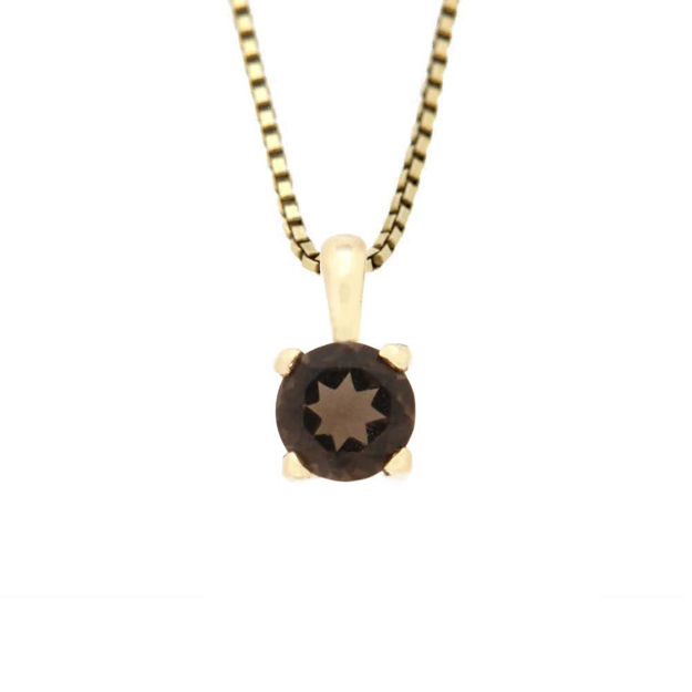 Gull halssmykke 5mm svart zircon 4klør